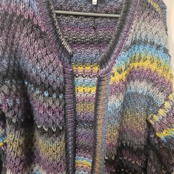 Long oversized knitted cardigan - Picture 2 of 3